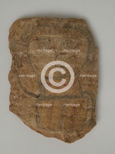 Pottery Fragment with Figure, Coptic, 4th-7th century. Creator: Unknown.