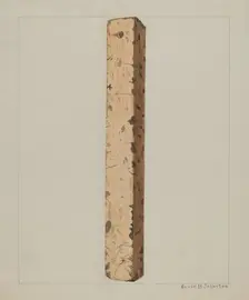 Pottery Grave Post, c. 1937. Creator: Annie B Johnston