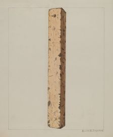 Pottery Grave Post, c. 1937. Creator: Annie B Johnston