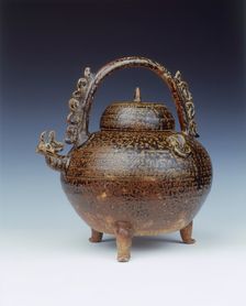 Pottery he with S-stampings, early Warring States period, China, late 5th-early 4th Century BC