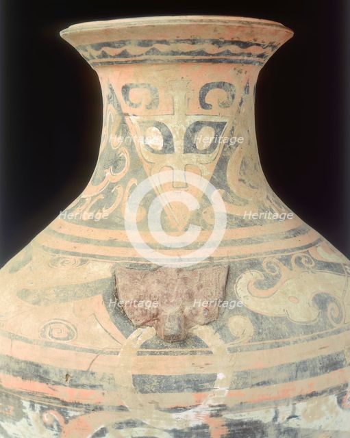 Pottery hu, Western Han dynasty, China, late 2nd century BC. Creator: Unknown.