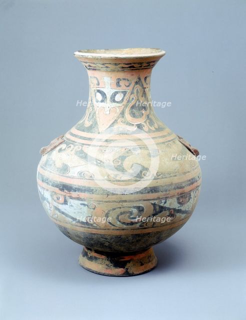 Pottery hu, Western Han dynasty, China, late 2nd century BC. Creator: Unknown.