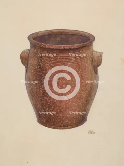 Pottery Jar, c. 1939. Creator: Bisby Finley.