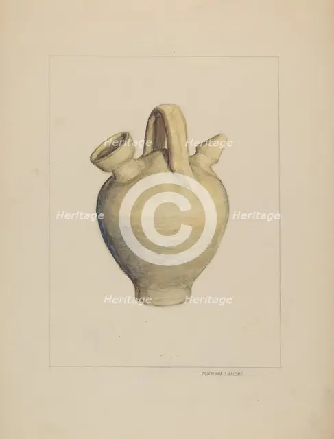 Pottery Jug, c. 1937. Creator: Michael J. Miceli.