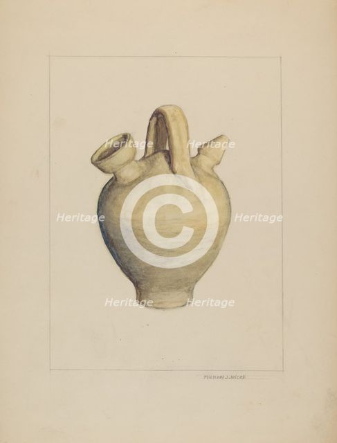 Pottery Jug, c. 1937. Creator: Michael J. Miceli.