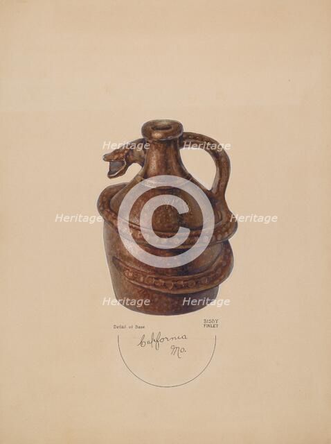 Pottery Jug, c. 1938. Creator: Bisby Finley.