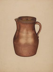 Pottery Jug, c. 1940. Creator: Gerald Scalise