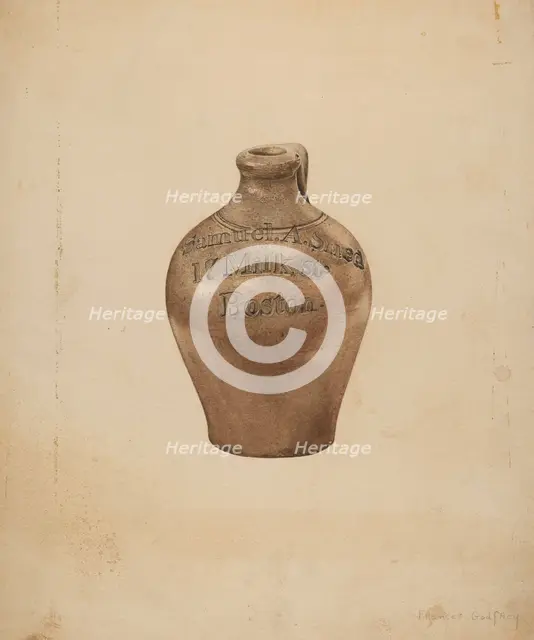 Pottery Jug, c. 1940. Creator: Frances Godfrey.