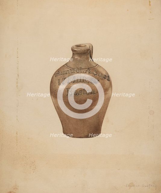 Pottery Jug, c. 1940. Creator: Frances Godfrey.