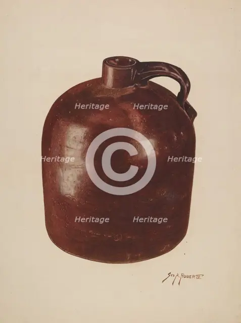 Pottery Jug, c. 1941. Creator: Sydney Roberts.