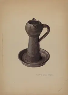 Pottery Lamp, c. 1938. Creator: Fritz Boehmer