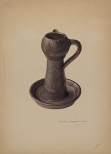 Pottery Lamp, c. 1938. Creator: Fritz Boehmer