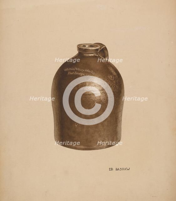 Pottery Milk Jug, c. 1934. Creator: Edward Bashaw.