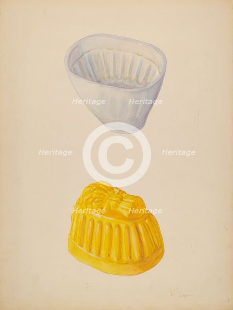Pottery Molds, 1935/1942. Creator: Joseph Shapiro.