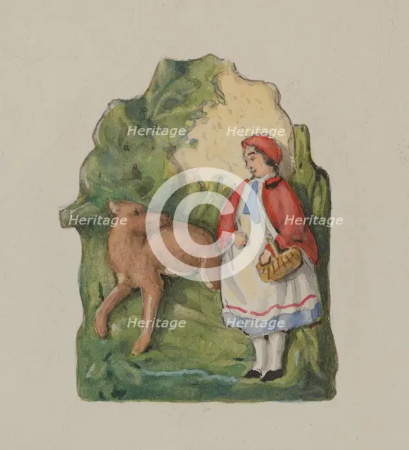 Pottery Ornament of Little Red Riding Hood, c. 1937. Creator: Dana Bartlett.