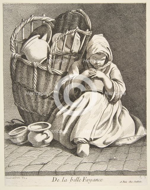 Pottery Peddler, 1738. Creator: Caylus, Anne-Claude-Philippe de.