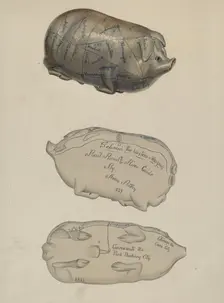 Pottery Pig, c. 1938. Creator: John Winters