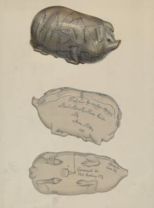 Pottery Pig, c. 1938. Creator: John Winters