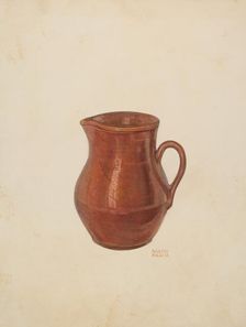 Pottery Pitcher, 1939. Creator: Bisby Finley