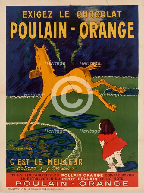 Poulain Orange, 1911. Creator: Cappiello, Leonetto (1875-1942).