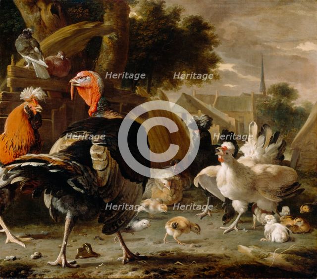 Poultry Yard, c1668. Creator: Melchior d'Hondecoeter.