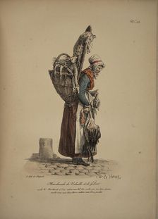 Poultry and game seller. From the Series "Cris de Paris" (The Cries of Paris), 1815. Creator: Vernet, Carle (1758-1836)