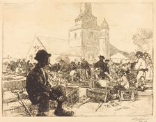 Poultry Market at St.-Jean-de-Mont (Marche a la volaille, a St.-Jean-de-Mont), 1892. Creator: Auguste Lepere