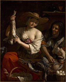 Poultry Seller, c1678. Creator: Gennari, Benedetto (1633-1715)