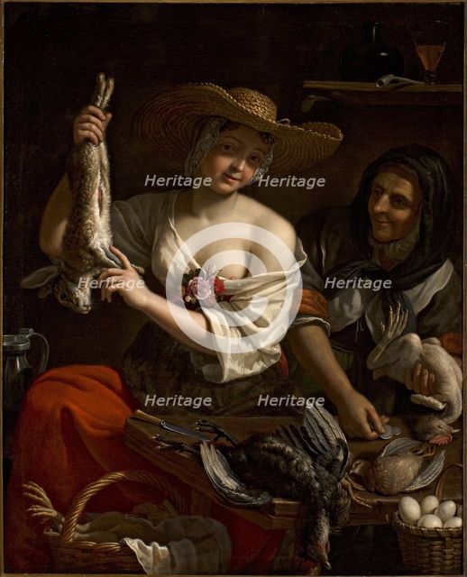Poultry Seller, c1678. Creator: Gennari, Benedetto (1633-1715).