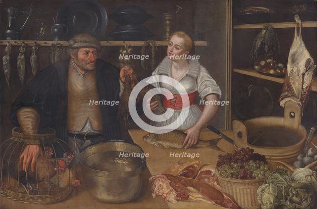 Poultry Seller (Market Scene), before 1600. Creator: Workshop of Lucas van Valckenborch.