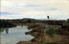 Poussin's Walk, The Roman Campagna 1826-1828. Artist: Jean-Baptiste-Camille Corot
