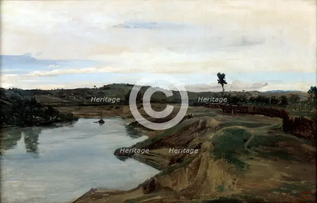 'Poussin's Walk, The Roman Campagna', 1826-1828. Artist: Jean-Baptiste-Camille Corot    