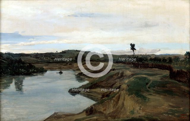 'Poussin's Walk, The Roman Campagna', 1826-1828. Artist: Jean-Baptiste-Camille Corot    