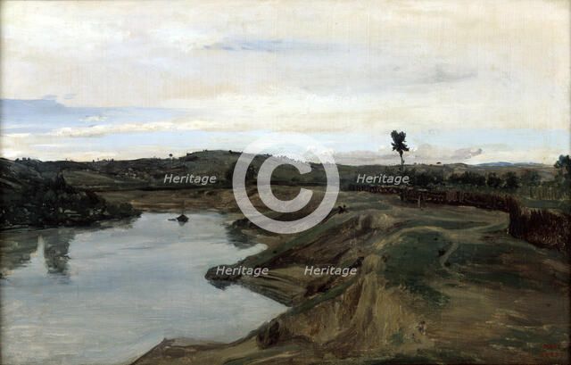 'Poussin's Walk, The Roman Campagna', 1826-1828. Artist: Jean-Baptiste-Camille Corot    