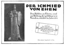 Pour Tous Les Ages; Bon pour un clou a planter dans la statue de bois de Krupp, le "Forgeron... Creator: Unknown