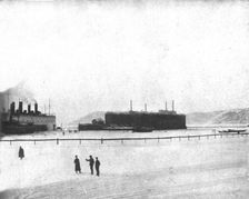 'Pour venir combattre sur le front de France; Les ferry-boats sur le lac Baikal 1916 (1924) Creator: Unknown
