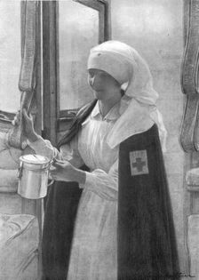 "Pour nos soldats, s'il vous plait" ; Les Queteuses de la Croix-Rouge 1916. Creator: L Sabattier