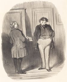 Pourriez-vous me dire ce qui vous empêche de payer votre billet?... , 1858. Creator: Honore Daumier