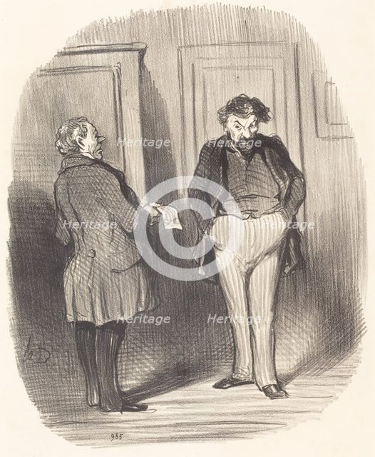 Pourriez-vous me dire ce qui vous empêche de payer votre billet?... , 1858. Creator: Honore Daumier.