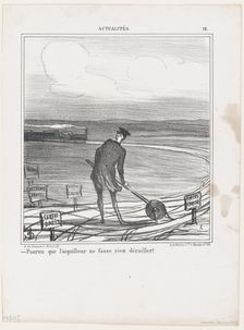 Pourvu que l'aiguilleur ne fasse rien dérailler!, 1870. Creator: Honore Daumier