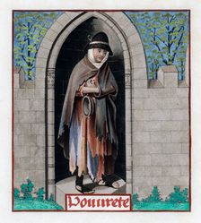 Poverty, c1480, (1843).Artist: Henry Shaw