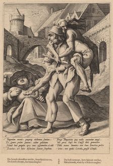 Poverty is Easier to Bear Than Luxury, c. 1592. Creator: Goltzius, Workshop of Hendrick, after Hendrick Gol