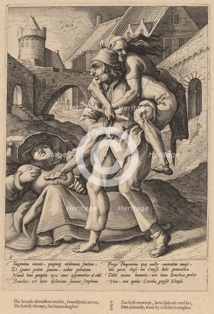Poverty is Easier to Bear Than Luxury, c. 1592. Creator: Goltzius, Workshop of Hendrick, after Hendrick Gol.