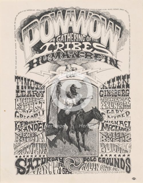 Pow wow: a gathering of the tribes for a human be-in, c1967. Creator: Unknown.