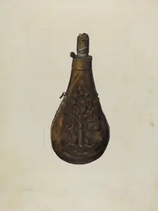 Powder Flask, 1935/1942. Creator: A. R. Tolman