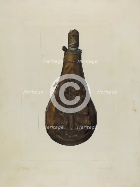 Powder Flask, 1935/1942. Creator: A. R. Tolman.