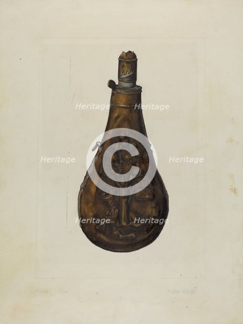 Powder Flask, 1935/1942. Creator: A. R. Tolman.
