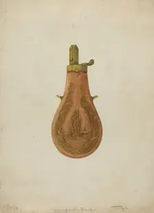 Powder Flask, 1941. Creator: T. Joyce
