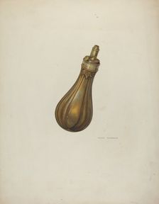 Powder Flask, 1941. Creator: Archie Thompson
