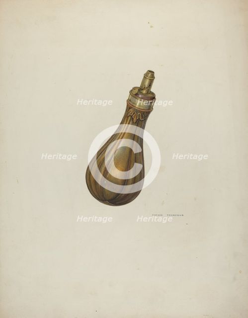 Powder Flask, 1941. Creator: Archie Thompson.
